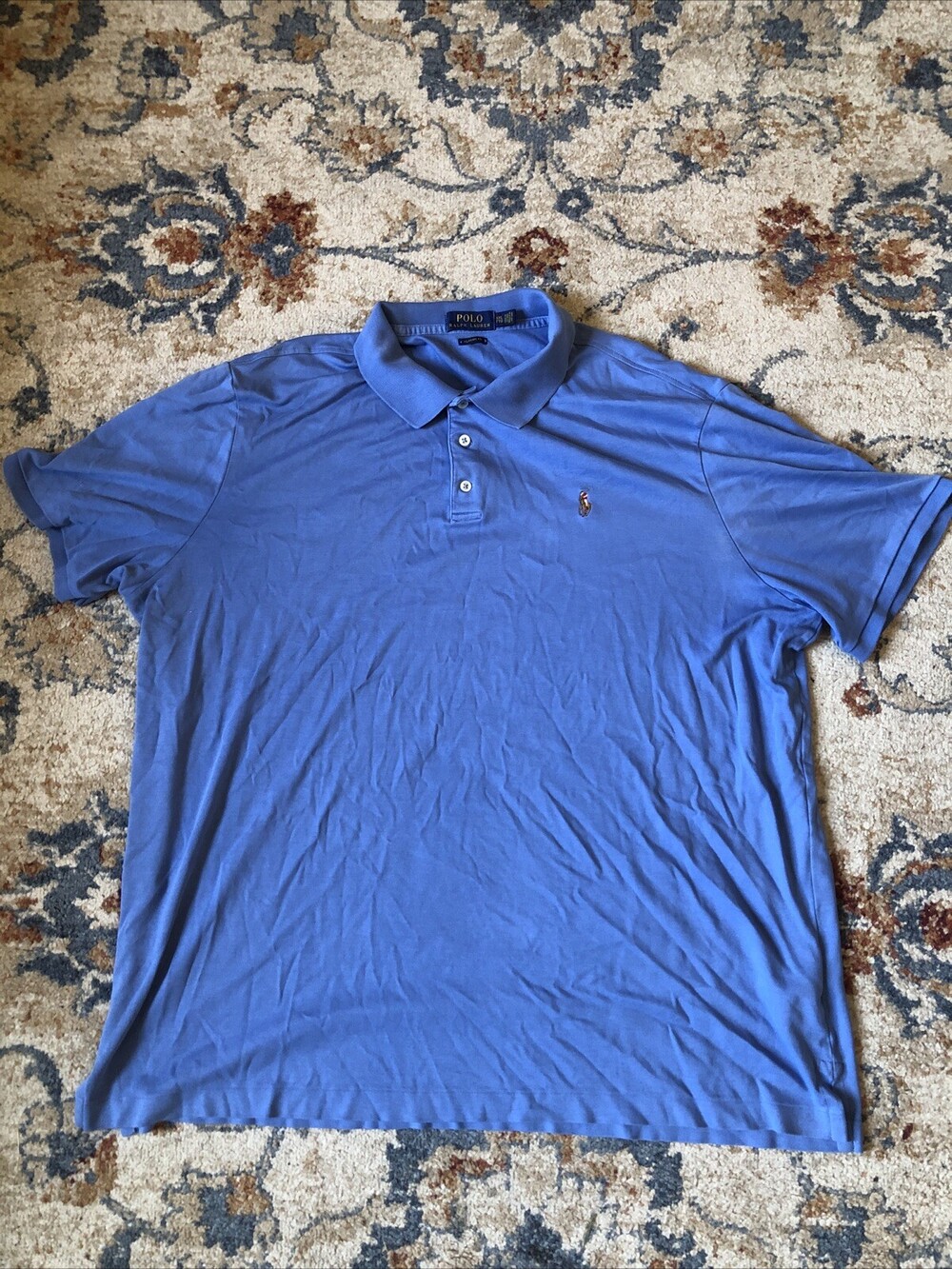 Polo Ralph Lauren Polo Shirt Mens 2XL Blue Pony Short Sleeve Classic Fit Soft